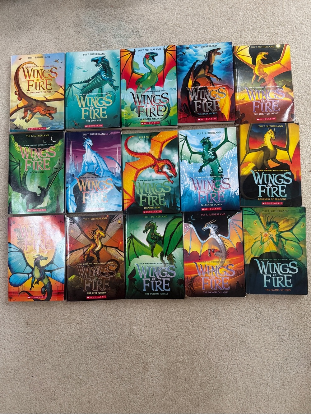 Wings of Fire Book Series Set 1-18- Colorful Dragon Paperback Covers